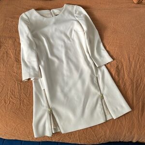 JCrew Winter White cocktail dress with zipper detail